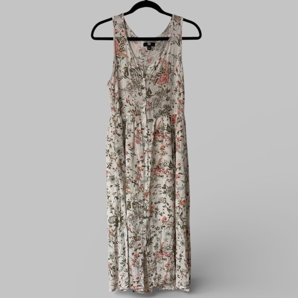 Frye Floral Gauze Button-Down Midi Sundress - Picture 3 of 7